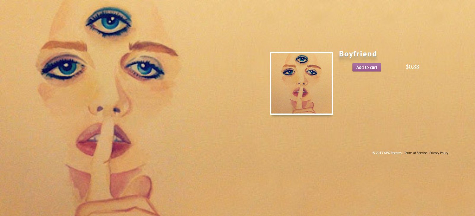 Boyfriend de Prince en téléchargement sur 3rdeyegirl.com.