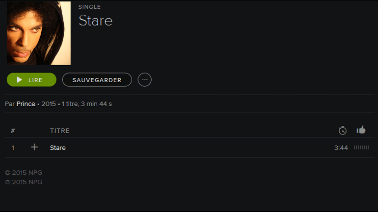 Stare, nouveau single, ou quand Prince se cite lui même